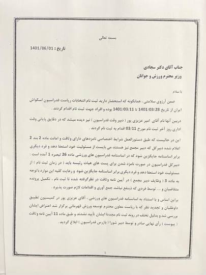 تخلف مشهود وزارت ورزش در انتخابات فدراسیون اسکواش+ سند