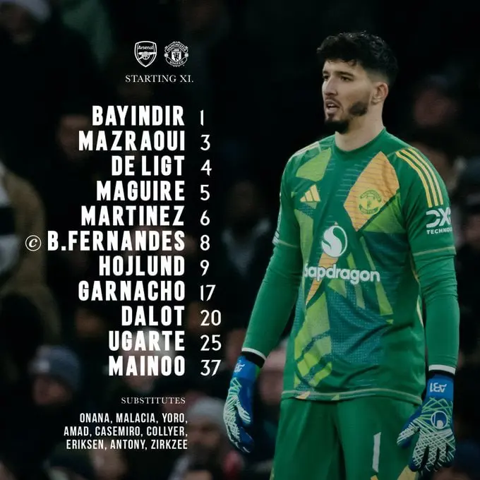 رونمایی از ترکیب منچستر یونایتد و آرسنال